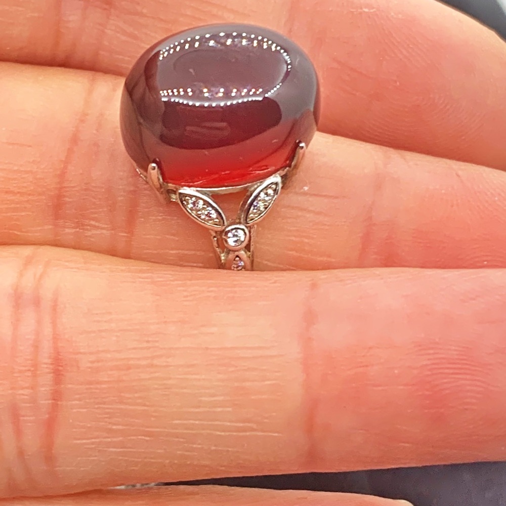 Big Carat Ruby Gemstone Ring Adjustable Size - image 4